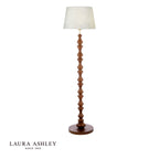 Laura Ashley Millbrook Floor Lamp Dark Wood and Industrial Brass Base Only