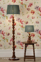 Laura Ashley Millbrook Floor Lamp Dark Wood and Industrial Brass Base Only