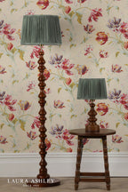 Laura Ashley Millbrook Floor Lamp Dark Wood and Industrial Brass Base Only