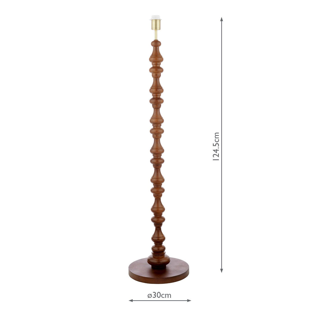 Laura Ashley Millbrook Floor Lamp Dark Wood and Industrial Brass Base Only