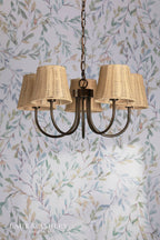 Laura Ashley Hasfield 5 Light Pendant Satin Bronze With Shade