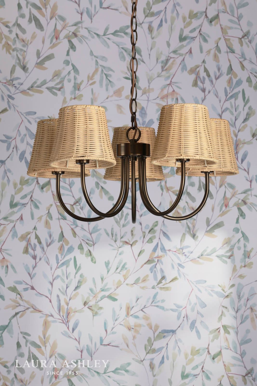 Laura Ashley Hasfield 5 Light Pendant Satin Bronze With Shade
