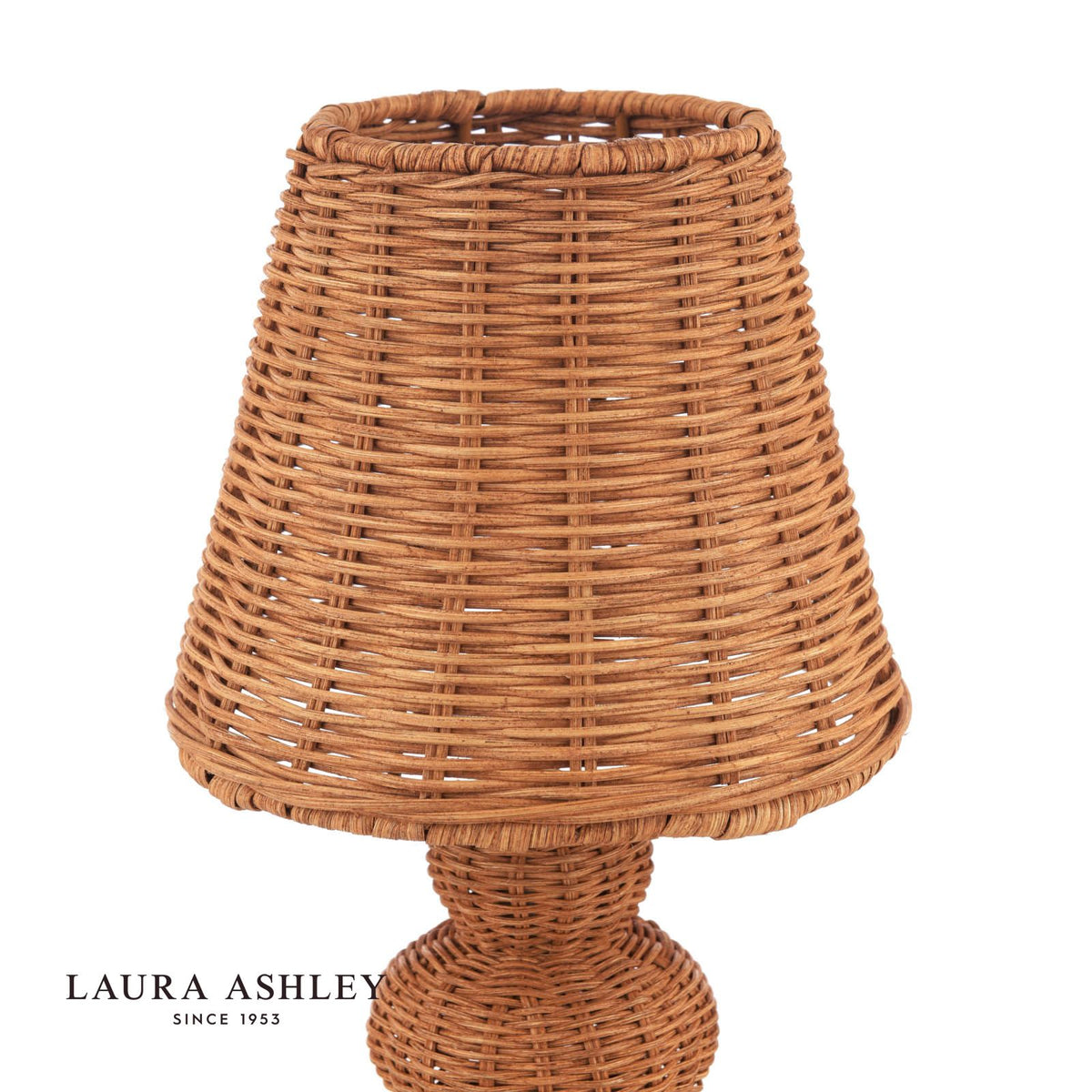 Laura Ashley Hasfield Rechargeable Table Lamp Natural Rattan With Shade LED