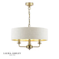 Laura Ashley Sorrento 3 Light Shadelier Matt Antique Brass With Natural Shade