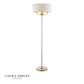 Laura Ashley Sorrento 3 Light Floor Lamp Matt Antique Brass With Natural Shade