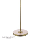 Laura Ashley Sorrento 3 Light Floor Lamp Matt Antique Brass With Natural Shade