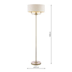 Laura Ashley Sorrento 3 Light Floor Lamp Matt Antique Brass With Natural Shade