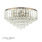 Laura Ashley Vienna 3 Light Flush Crystal and Antique Brass
