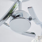 Langella 3-Light Chrome Semi-Flush Ceiling Light with Crystal Shades
