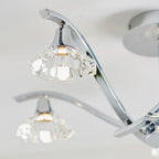 Langella 5-Light Chrome Semi-Flush Ceiling Light with Crystal Shades