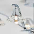 Langella 5-Light Chrome Semi-Flush Ceiling Light with Crystal Shades