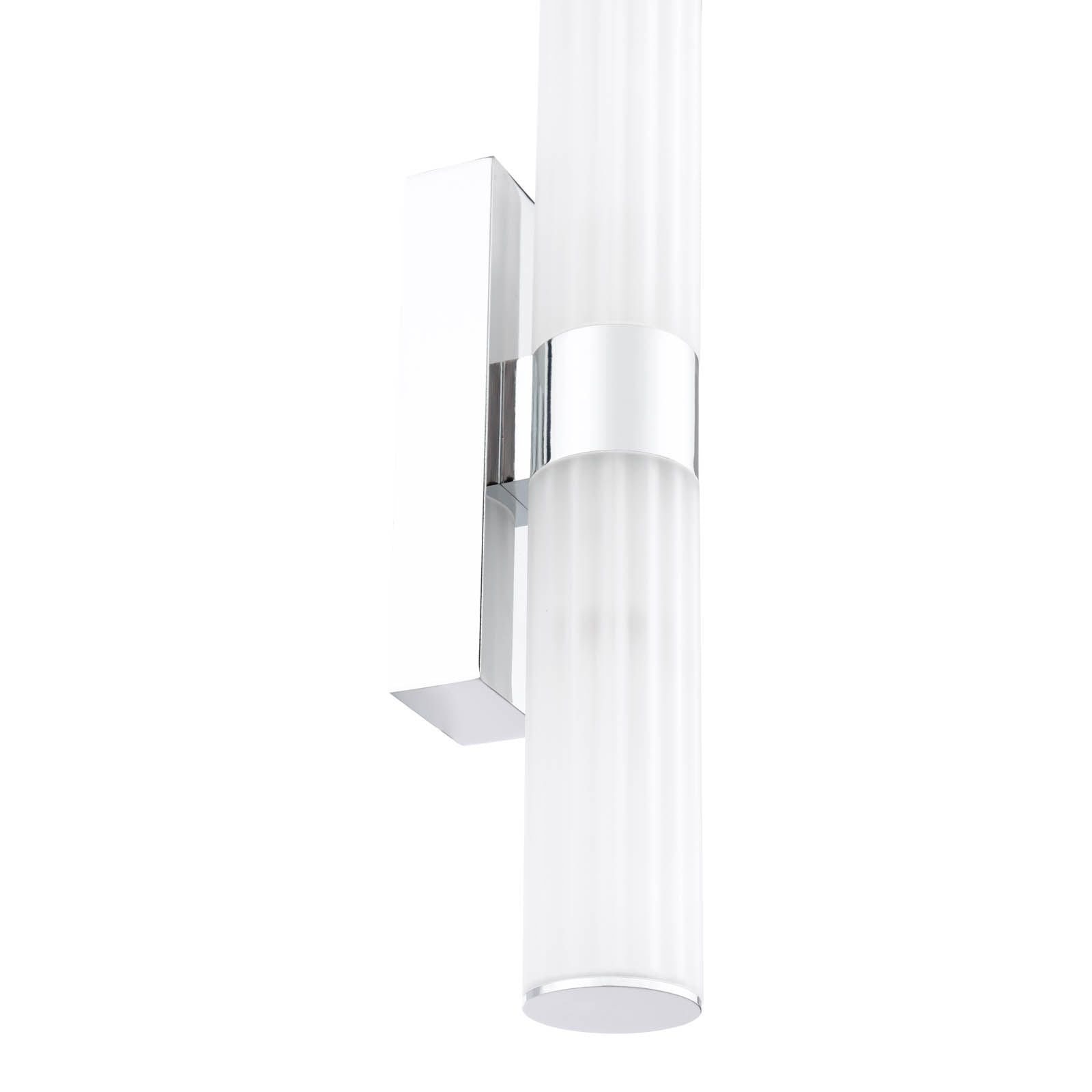 Lars 2 Light Bathroom Wall Light Polished Chrome and White Frosted Acrylic IP44