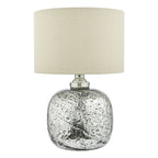 Lava Dual Light Table Lamps Polished Nickel Volcanic Glass With Shade