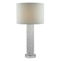 Lazio Table Lamps Polished Chrome Silver Rod With Faux Silk Shade