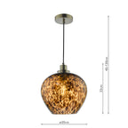 Leandra Pendant Tortoiseshell Glass and Antique Brass