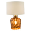 Leandra Dual Light Table Lamps Tortoiseshell Glass With Shade