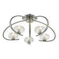 Leighton 5lt Semi Flush Satin Chrome & Sugar Cane Glass