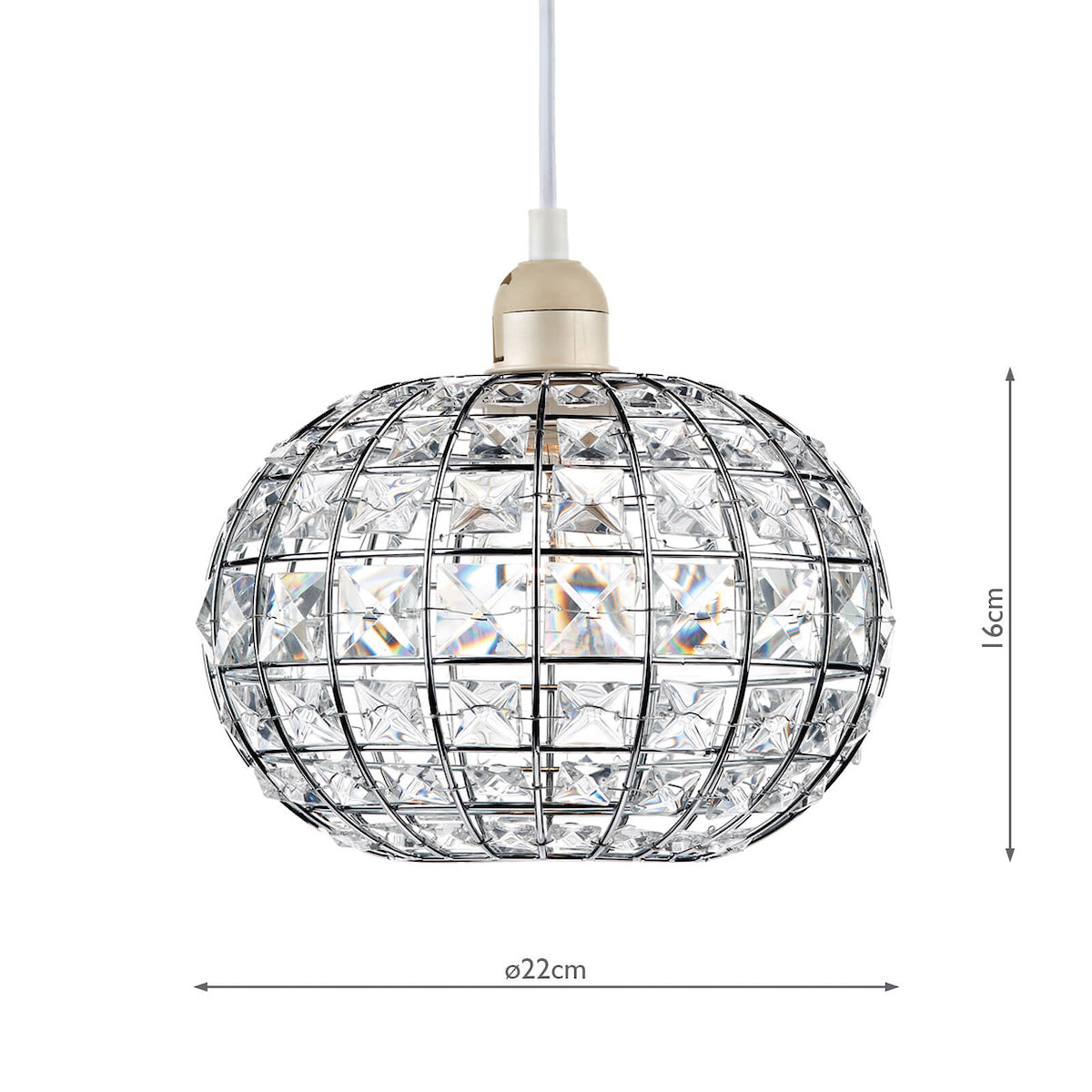 Letitia Non Elec Pendant Polished Chrome Crystal