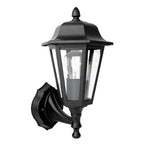 Lewis Outdoor Wall Light Matt Black and Glass IP44