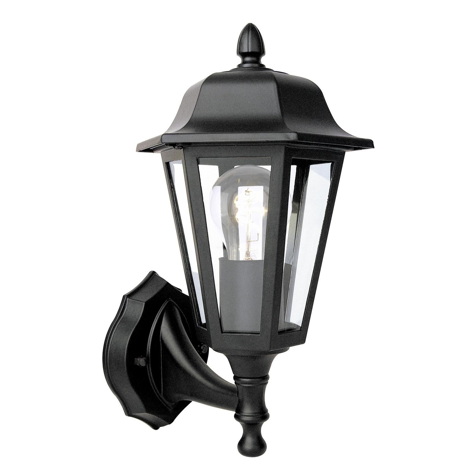 Lewis Outdoor Wall Light Matt Black and Glass IP44