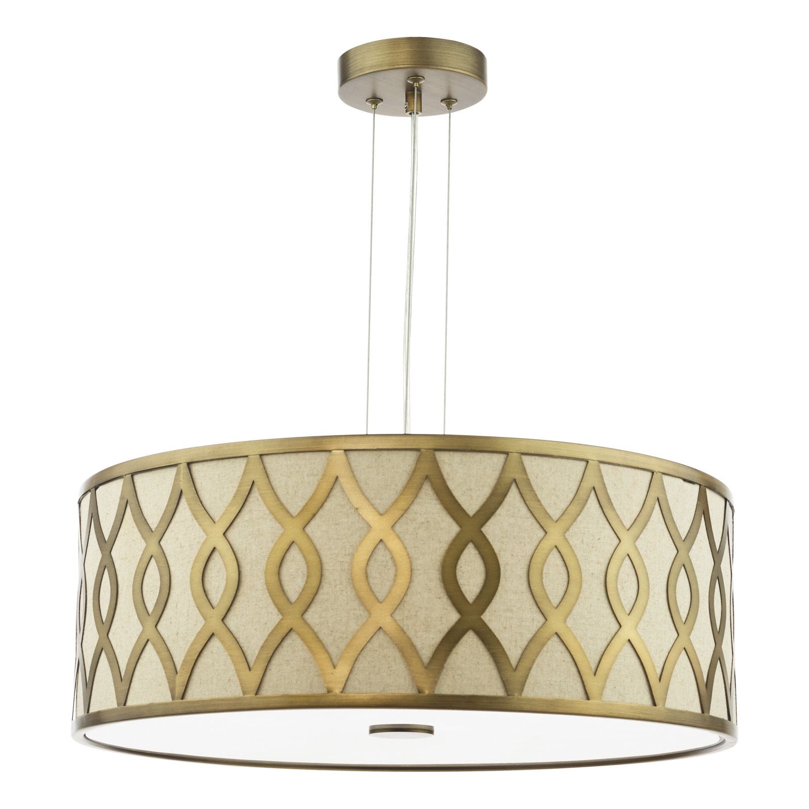 Locryn 4 Light Pendant Brushed Bronze and Taupe