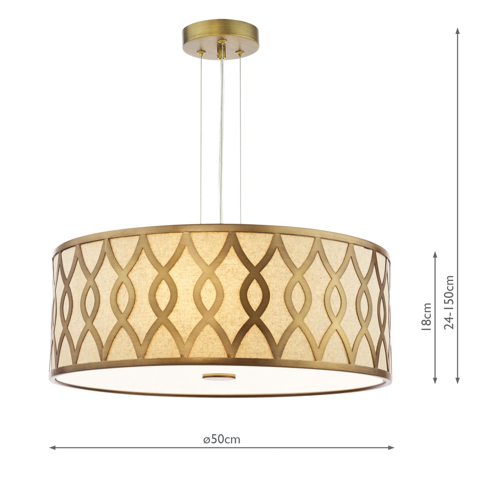 Locryn 4 Light Pendant Brushed Bronze and Taupe