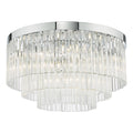 Logan 5 Light Flush Polished Chrome Glass