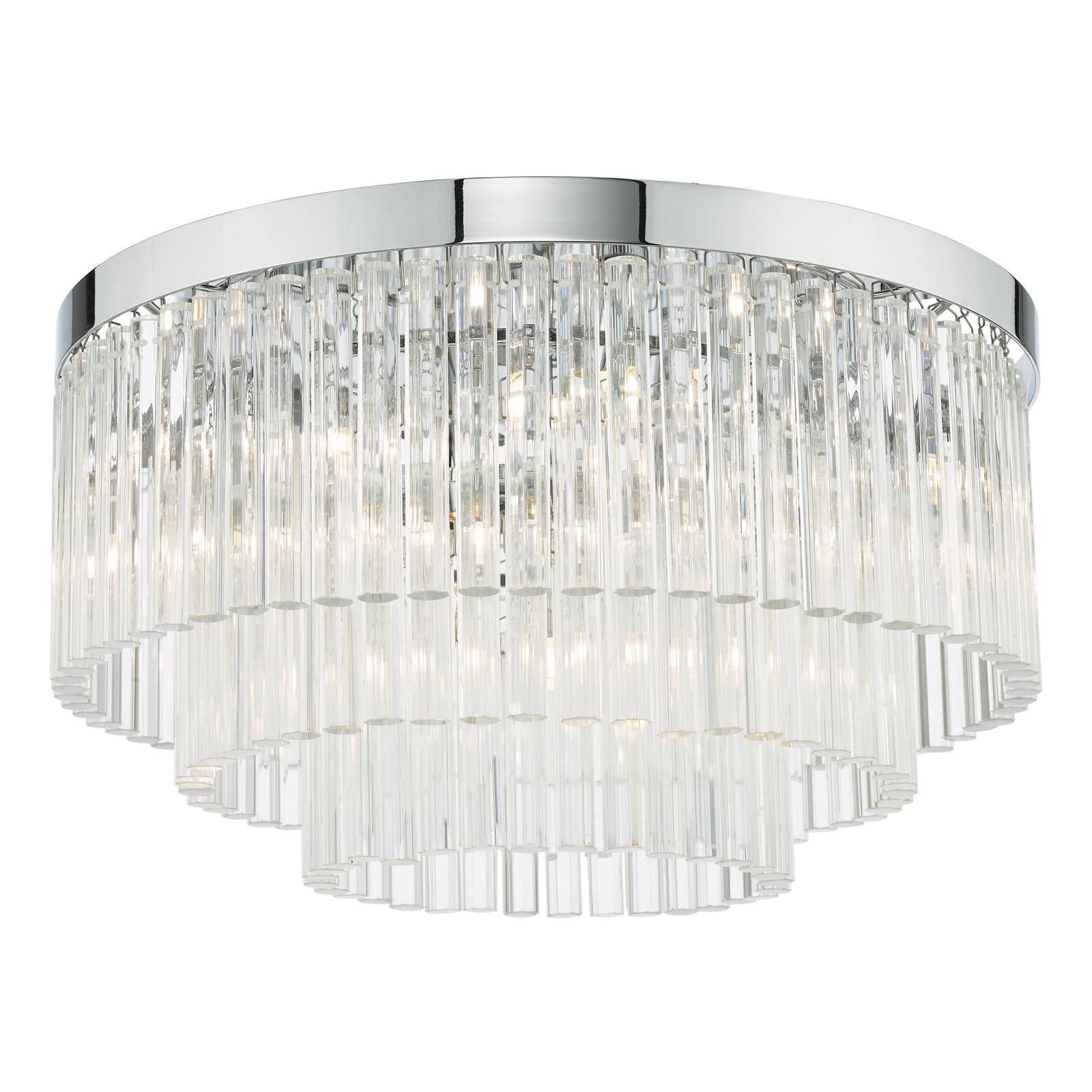 Logan 5 Light Flush Polished Chrome Glass