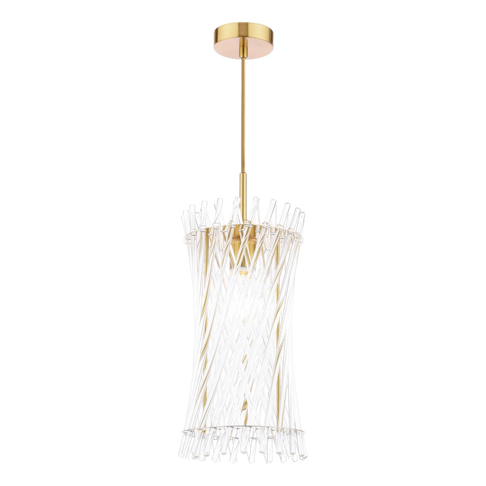 Loire Pendant Natural Brass and Glass