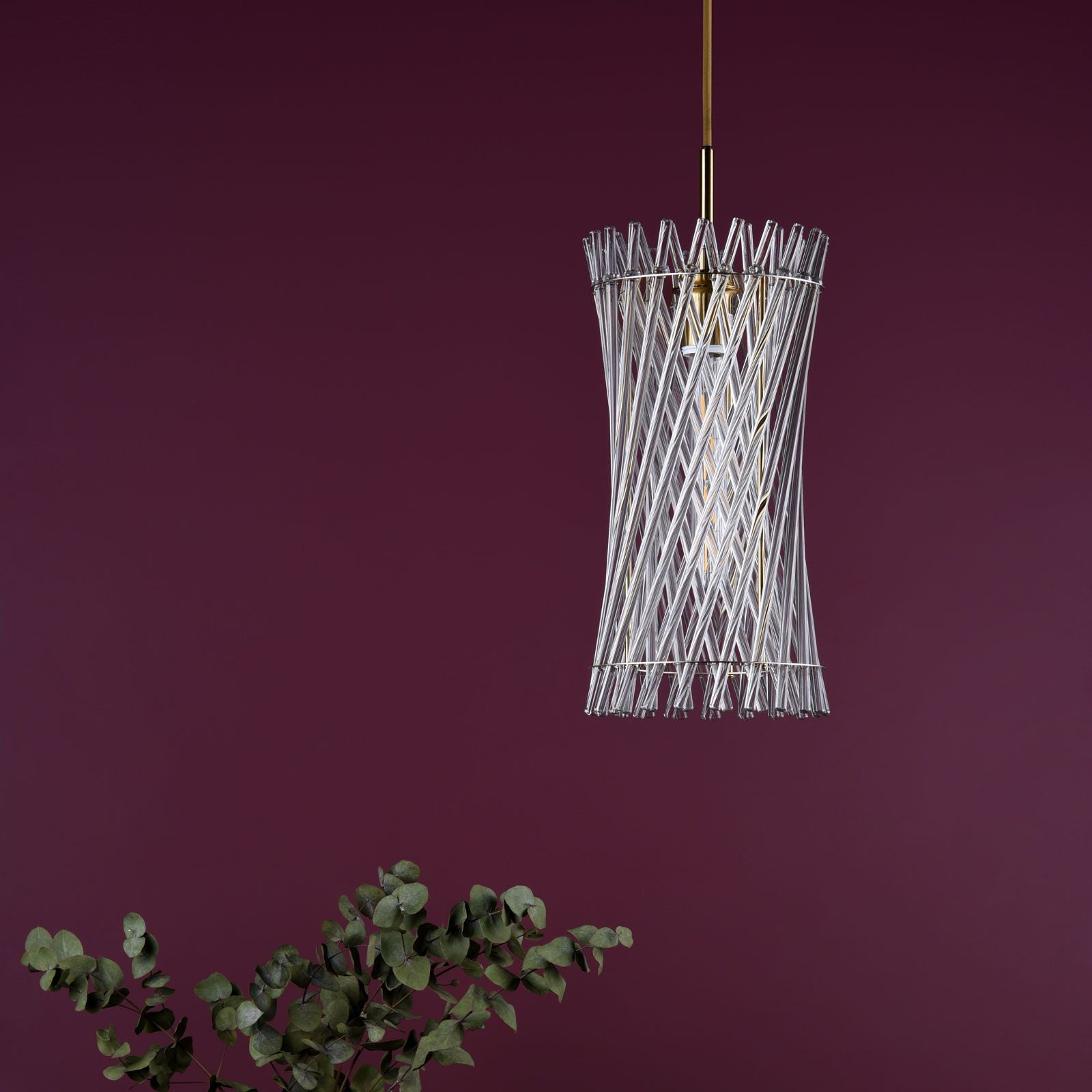 Loire Pendant Natural Brass and Glass