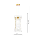 Loire Pendant Natural Brass and Glass