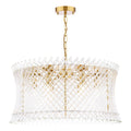 Loire 6 Light Pendant Natural Brass and Glass