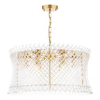 Loire 6 Light Pendant Natural Brass and Glass