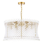 Loire 6 Light Pendant Natural Brass and Glass