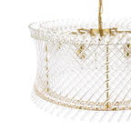 Loire 6 Light Pendant Natural Brass and Glass
