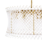 Loire 6 Light Pendant Natural Brass and Glass