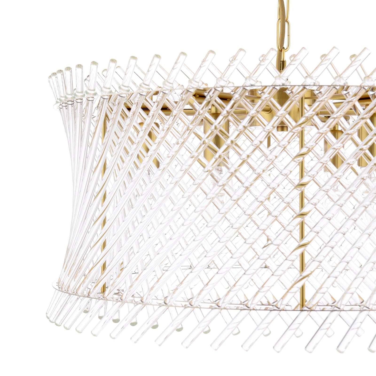 Loire 6 Light Pendant Natural Brass and Glass