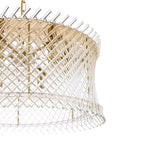 Loire 6 Light Pendant Natural Brass and Glass