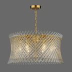Loire 6 Light Pendant Natural Brass and Glass