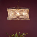 Loire 6 Light Pendant Natural Brass and Glass