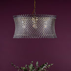 Loire 6 Light Pendant Natural Brass and Glass