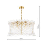 Loire 6 Light Pendant Natural Brass and Glass