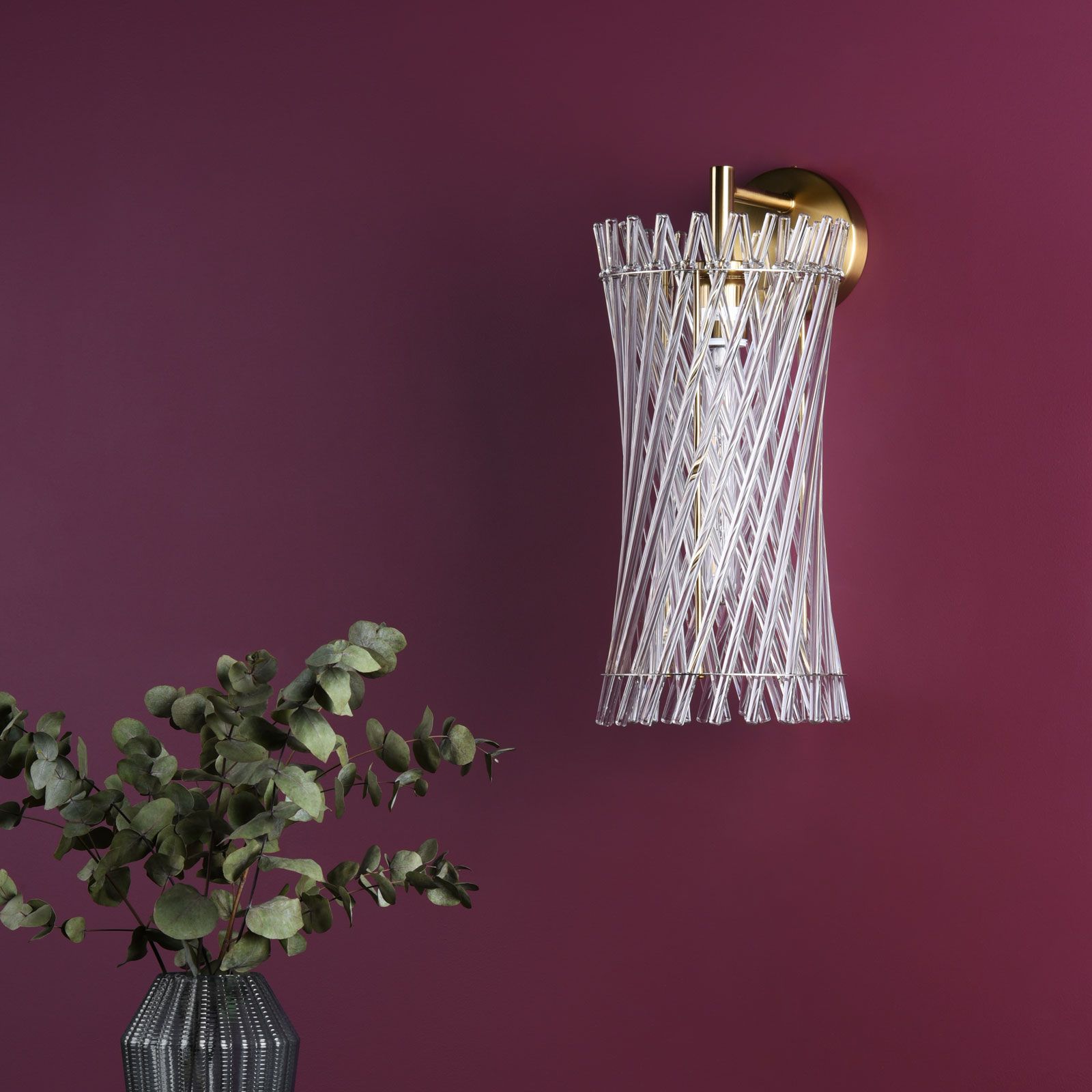 Loire Wall Light Natural Brass and Glass