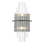 Lukas 2 Light Wall Light Satin Black and Glass