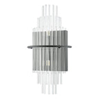 Lukas 2 Light Wall Light Satin Black and Glass
