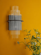 Lukas 2 Light Wall Light Satin Black and Glass