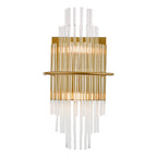 Lukas 2 Light Wall Light Antique Gold Glass