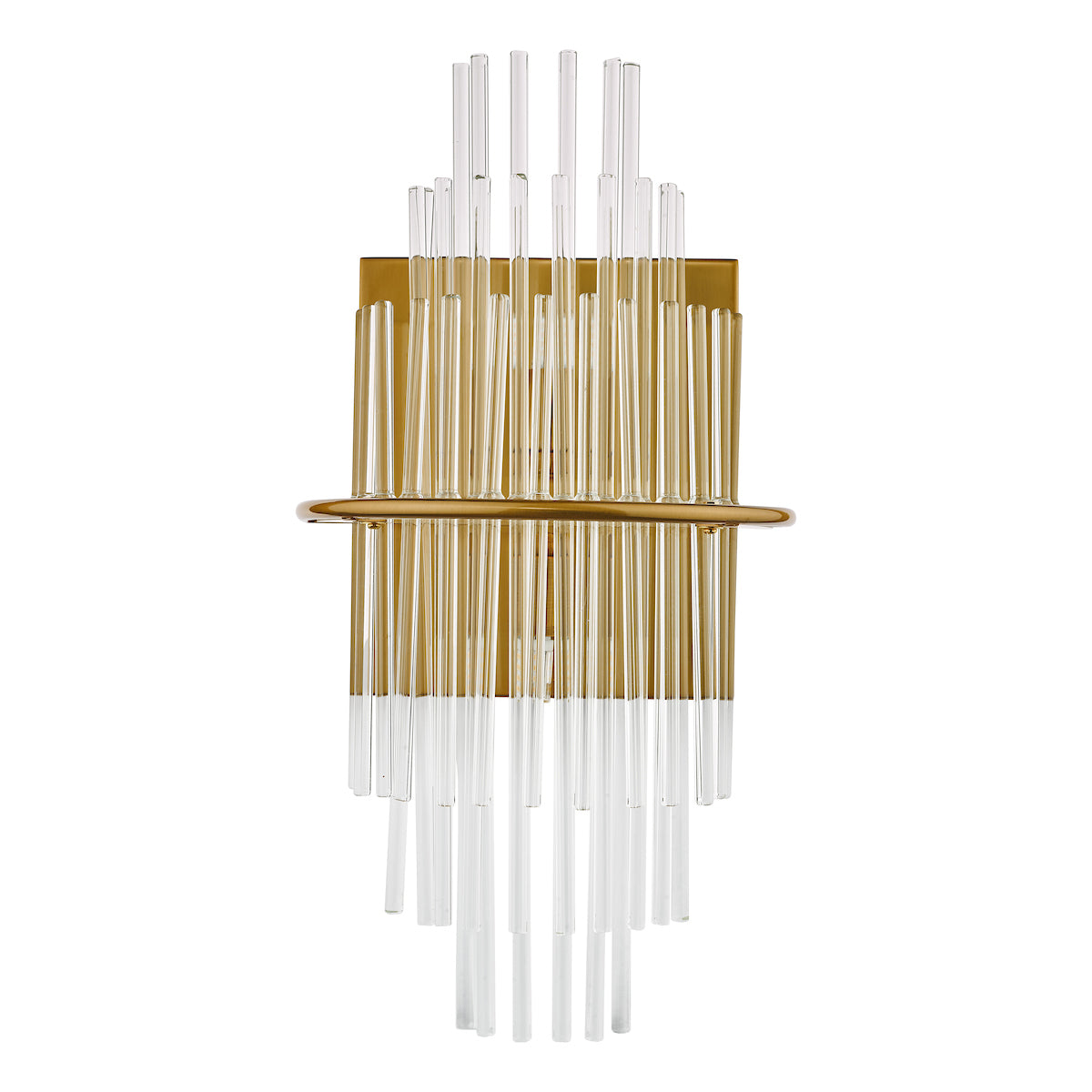 Lukas 2 Light Wall Light Antique Gold Glass