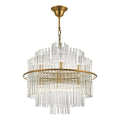 Lukas 13 Light Pendant Brushed Antique Gold And Clear Glass
