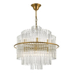 Lukas 13 Light Pendant Brushed Antique Gold And Clear Glass